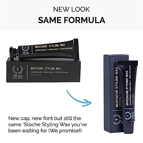 Zeus Mustache Styling Wax, Mega Hold - 3 Pack