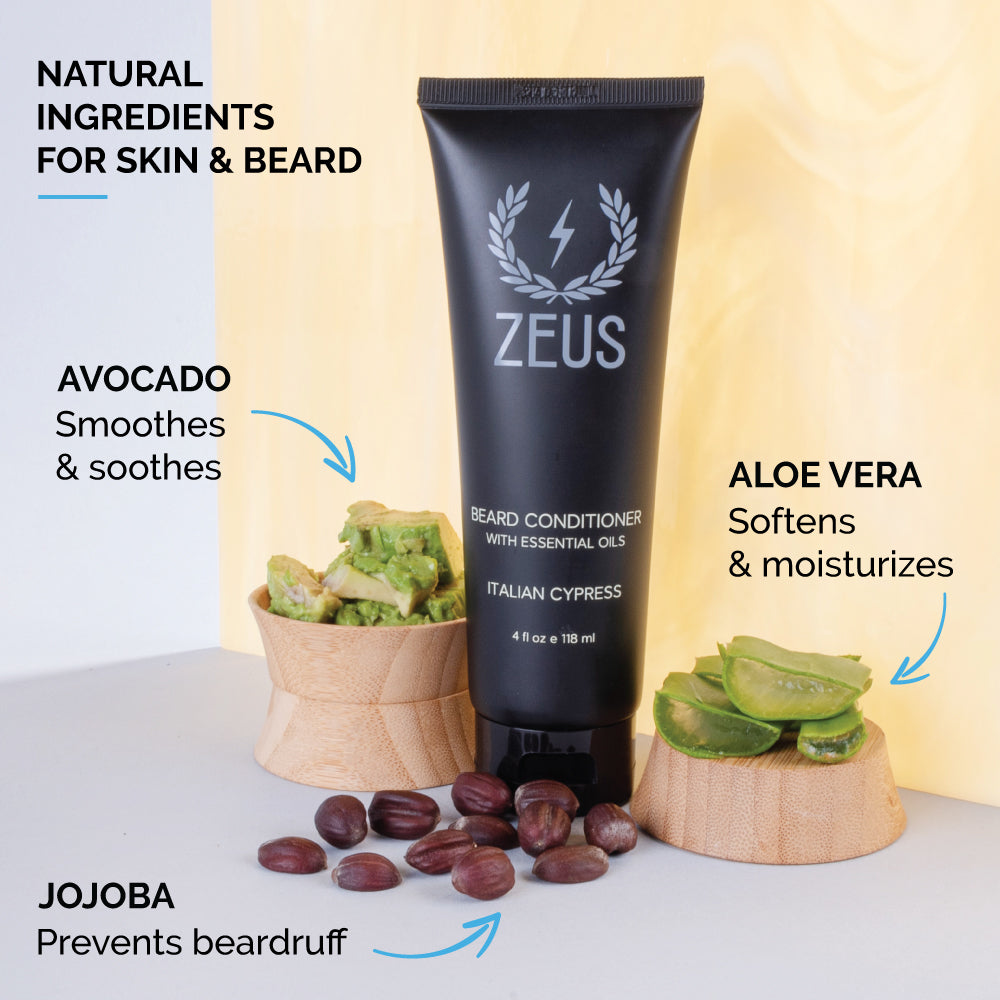 Zeus Beard Conditioner and Softener, Italian Cypress, 4 fl oz