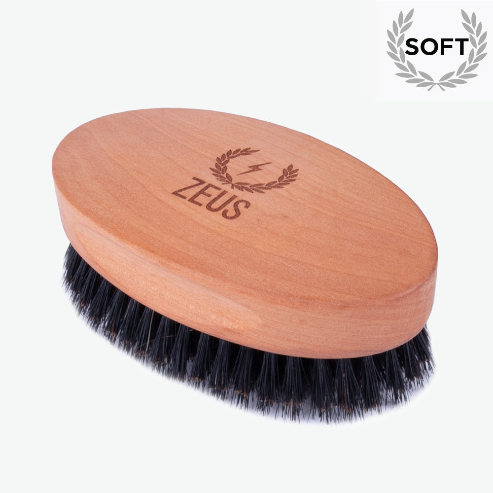 Zeus Oval Military Beard Brush 100 Boar Bristle Soft Q92