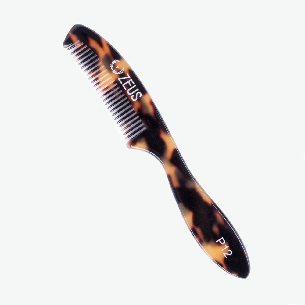 Traditional mustache comb in tortoiseshell
