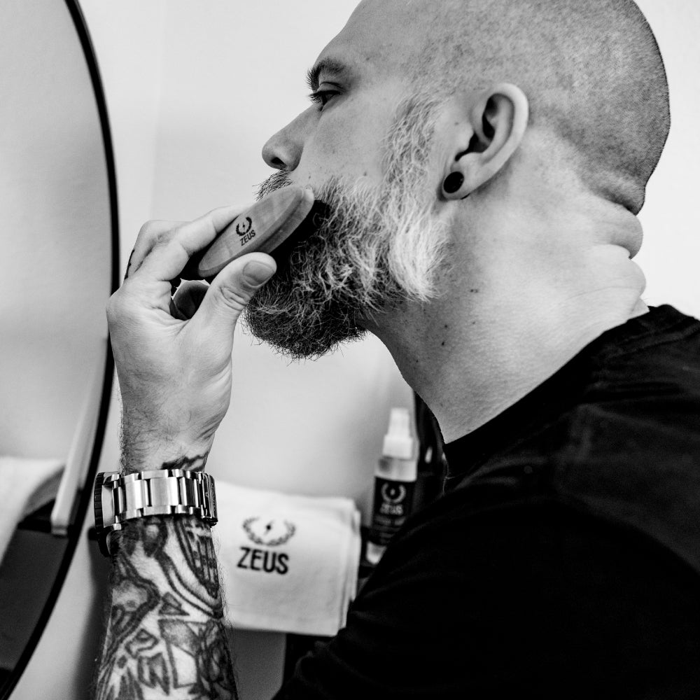 Zeus pocket beard brush use