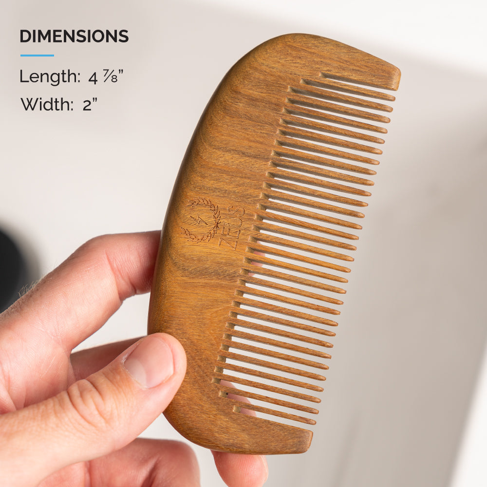 Zeus Single Side Sandalwood Beard Comb Size