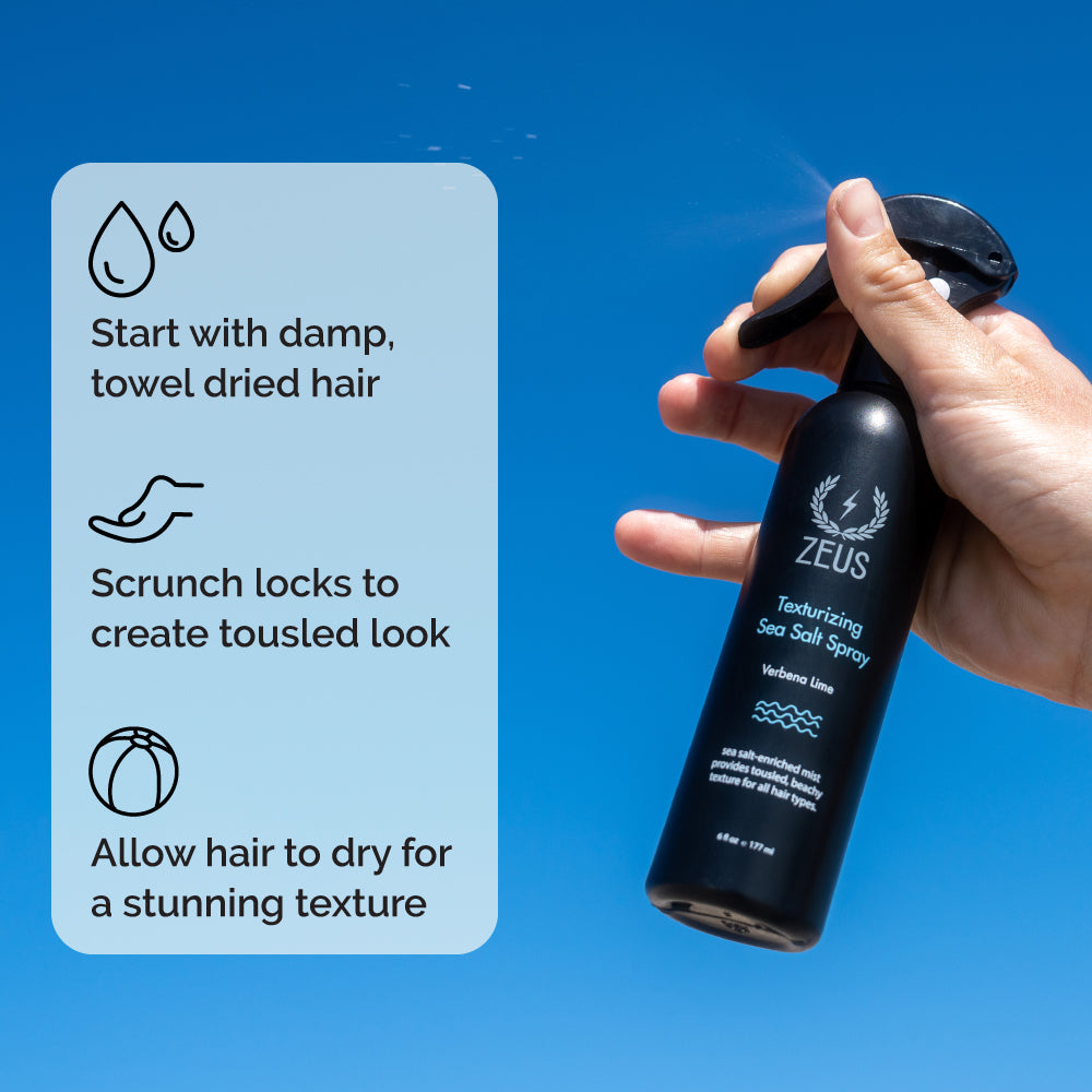 Zeus Texturizing Sea Salt Spray 6oz use
