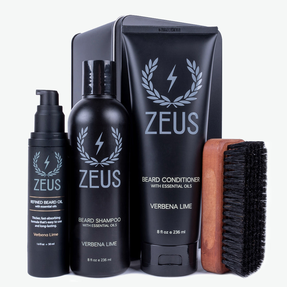 Zeus Deluxe Beard Care Kit with Refined Oil