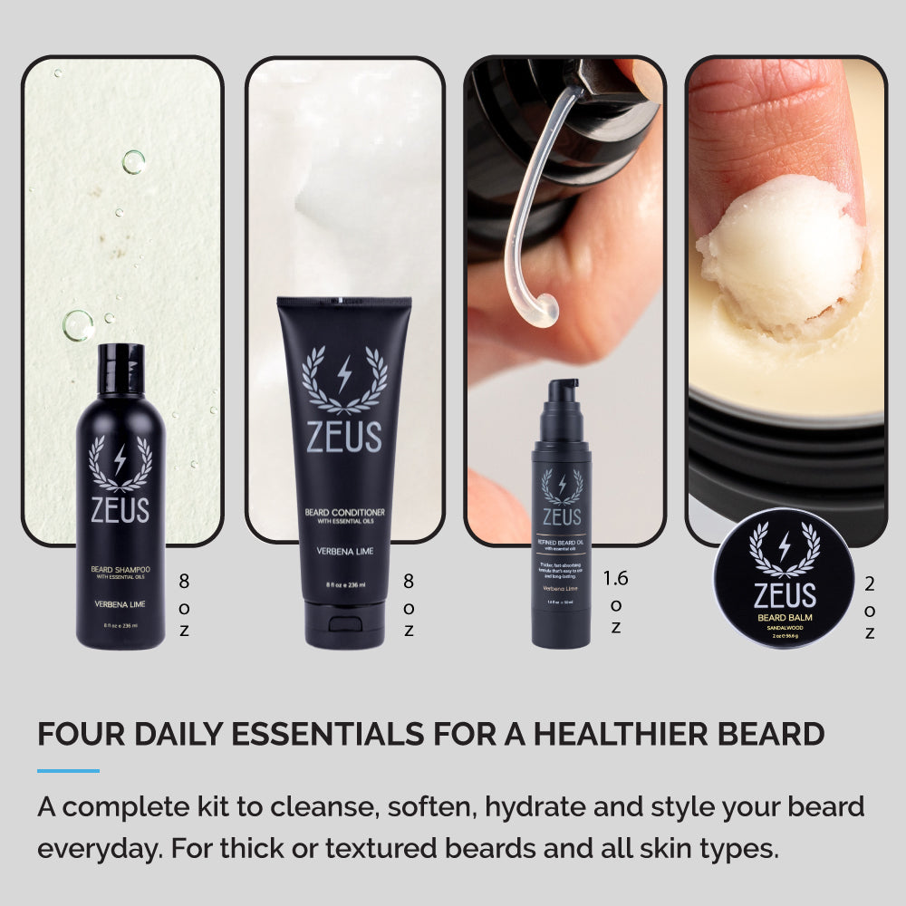 Zeus Everyday Beard Care Kit with Refined Oil products