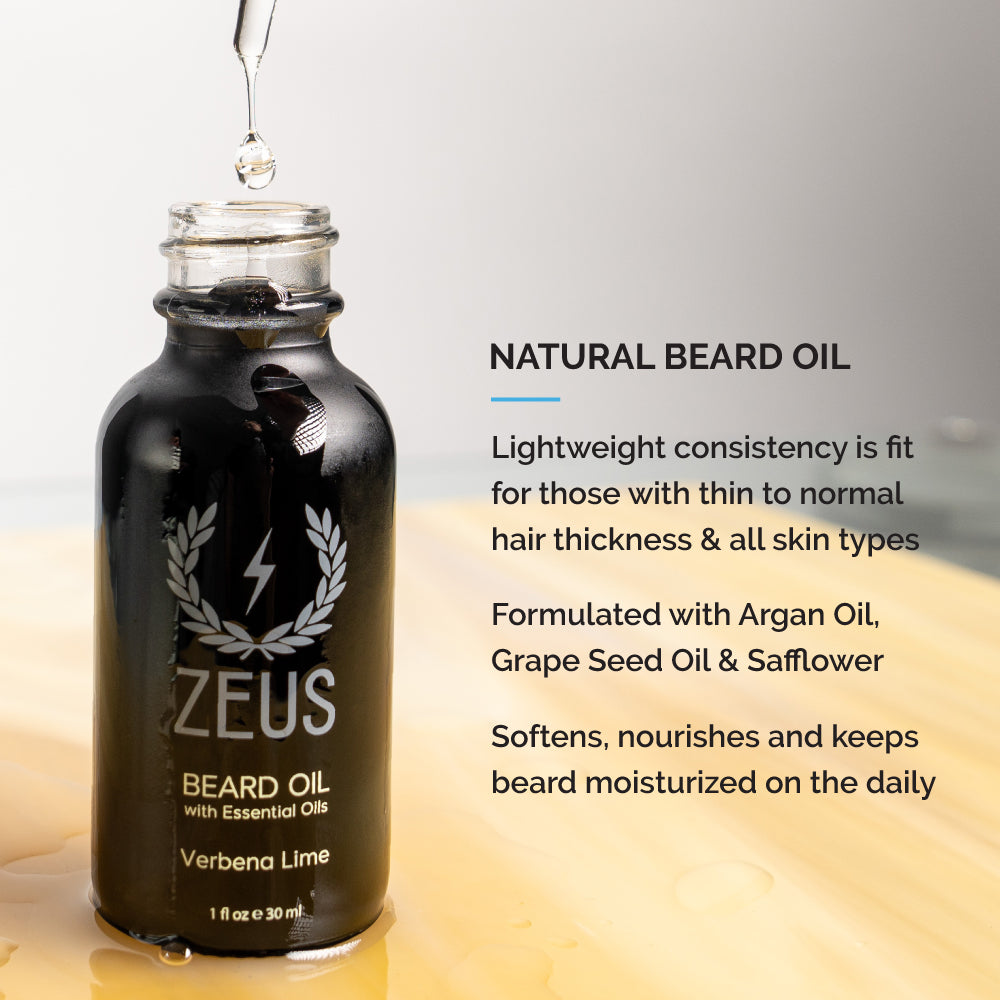 Zeus Natural Beard Oil information 1oz