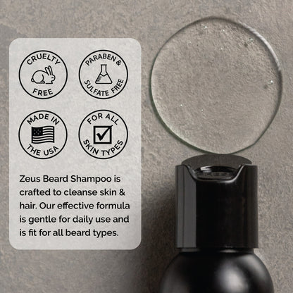 Zeus Beard Shampoo Wash, Italian Cypress, 4 fl oz