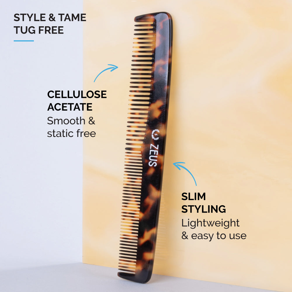 zeus handmade saw cut beard comb features