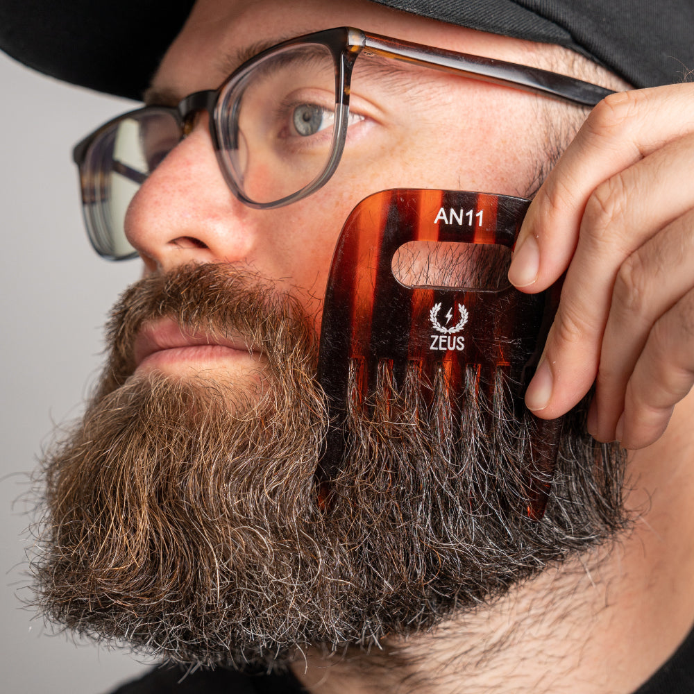 zeus traditional handcrafted beard afro pick use