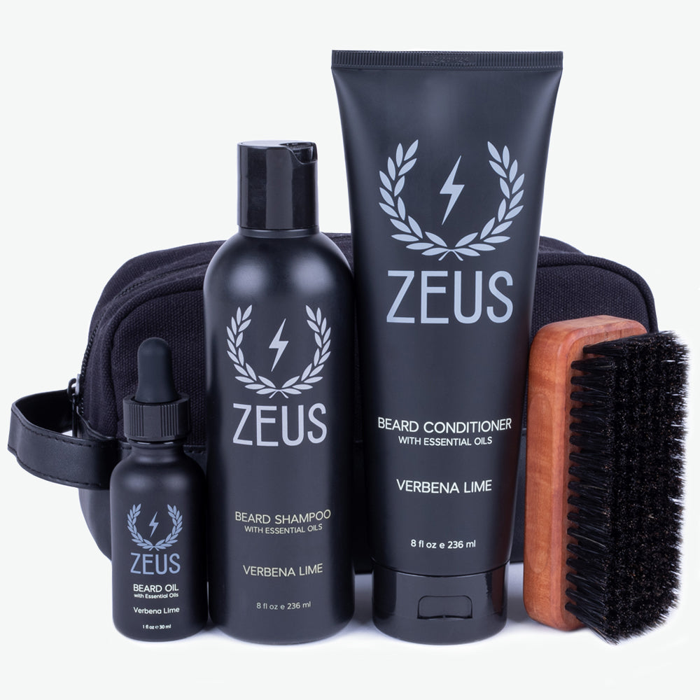 Zeus Deluxe Beard Care Kit, Natural Oil