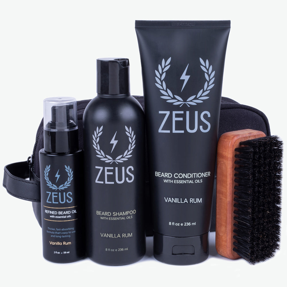 Zeus Deluxe Beard Care Kit, Refined Oil