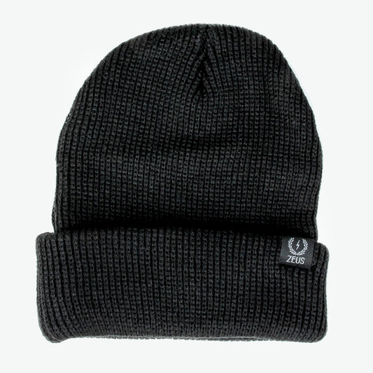 Ribbed Knit Beanie, Black