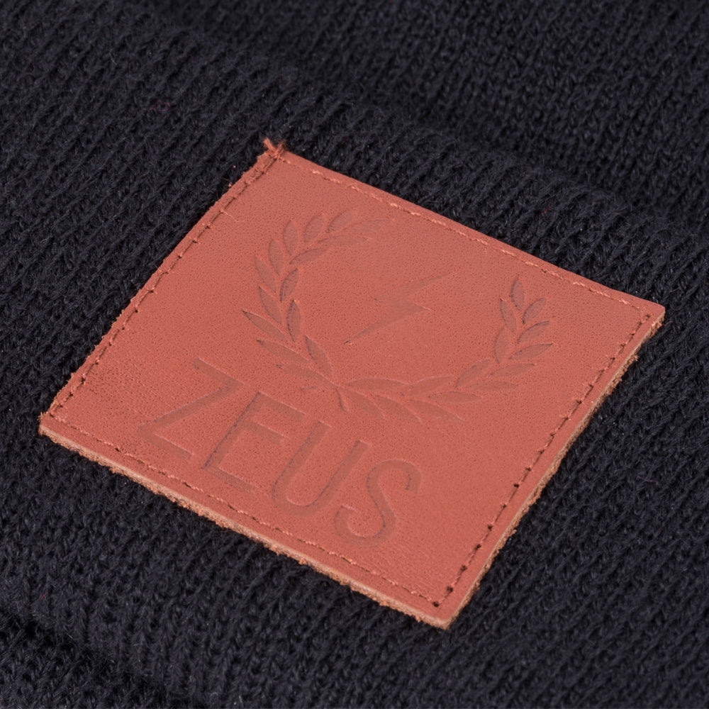 Zeus Relaxed Fit Knit Beanie, Black