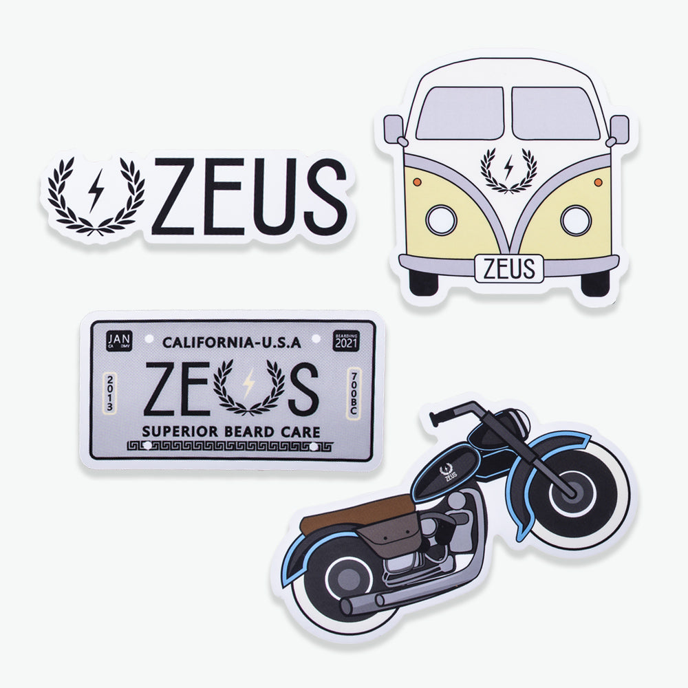 Zeus Exclusive 4-Pack Variety Stickers
