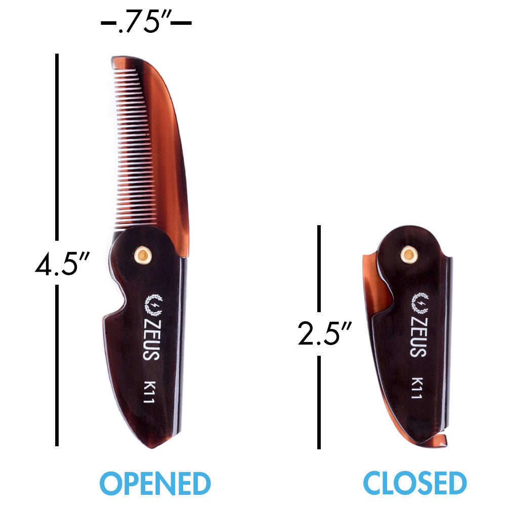 Zeus Mustache Wax and Mustache Comb Grooming Set