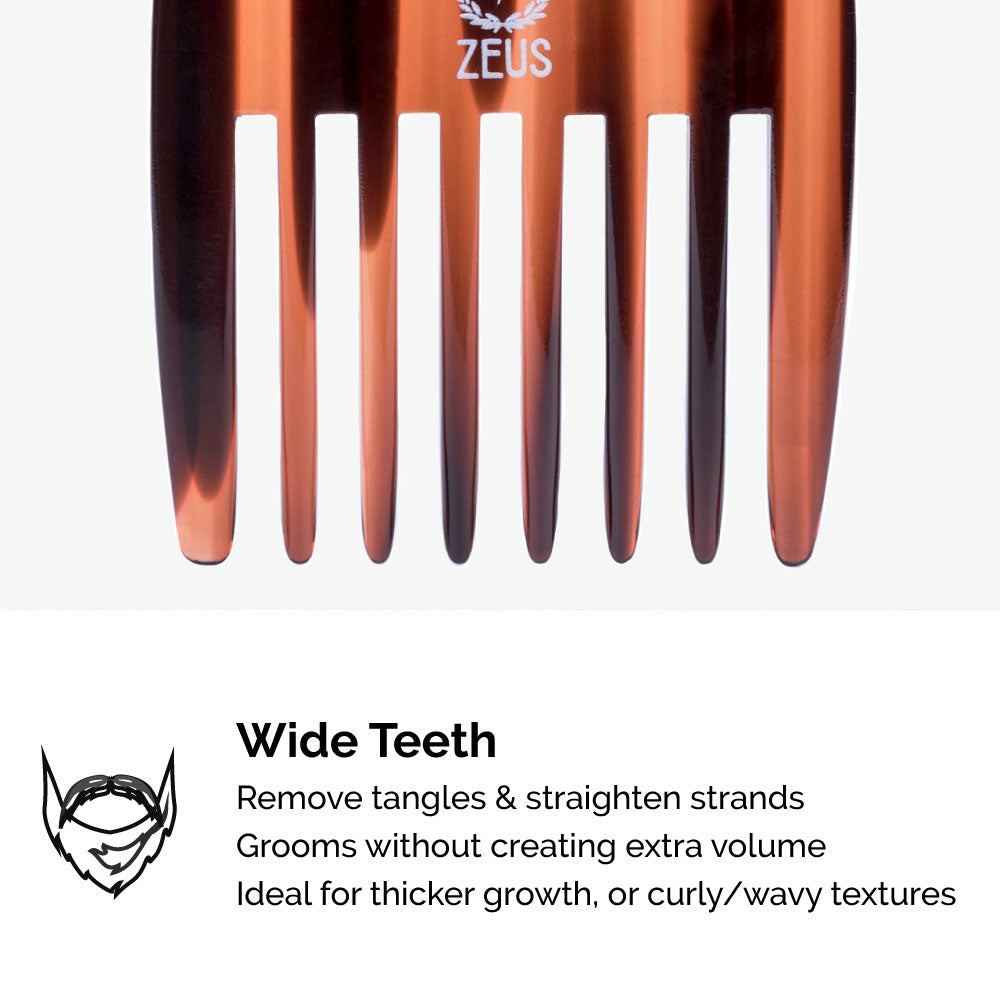 Zeus Traditional, Handcrafted Beard-Afro Pick, 3.5" - AN11