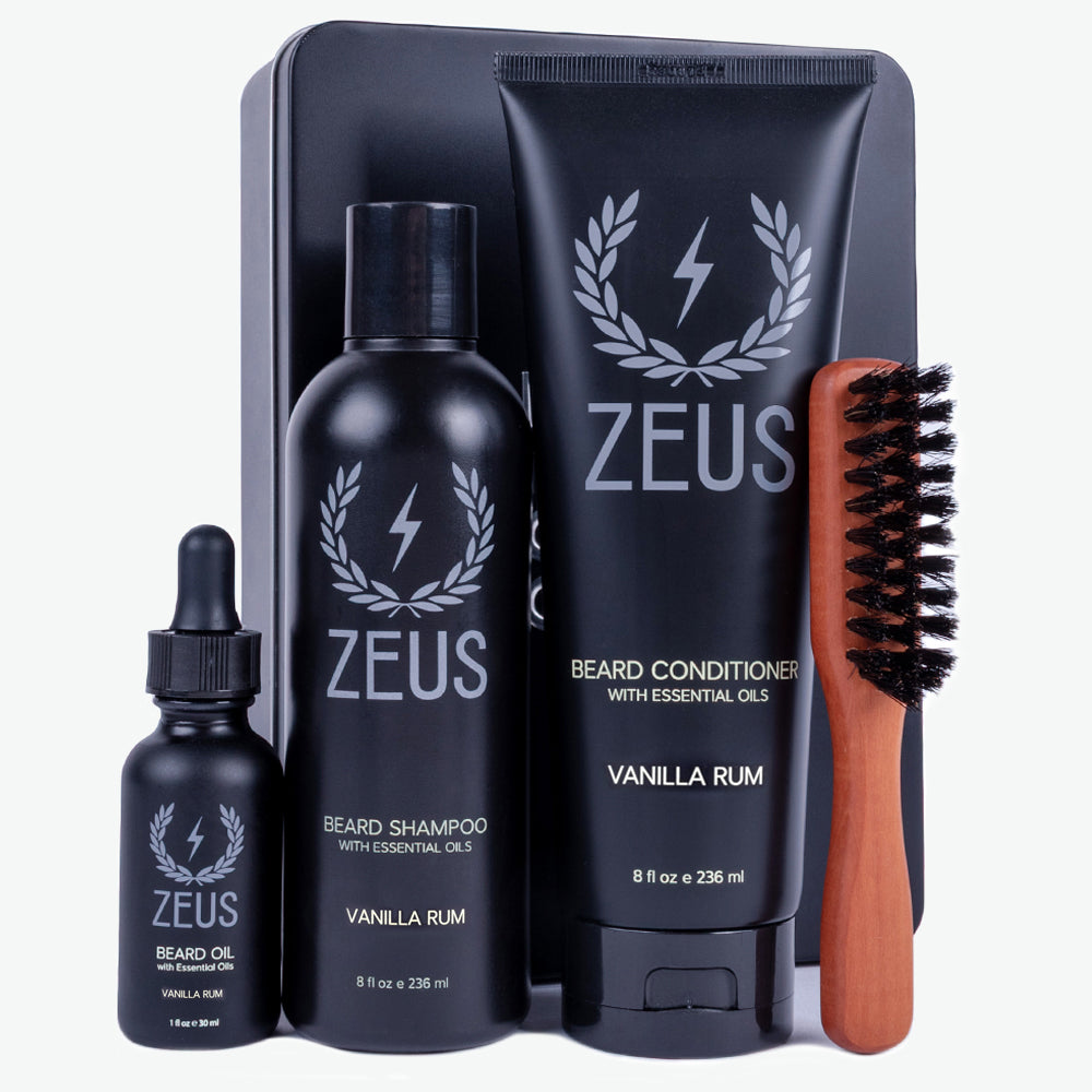 Zeus Deluxe Beard Care Kit, Regular Oil | Zeus