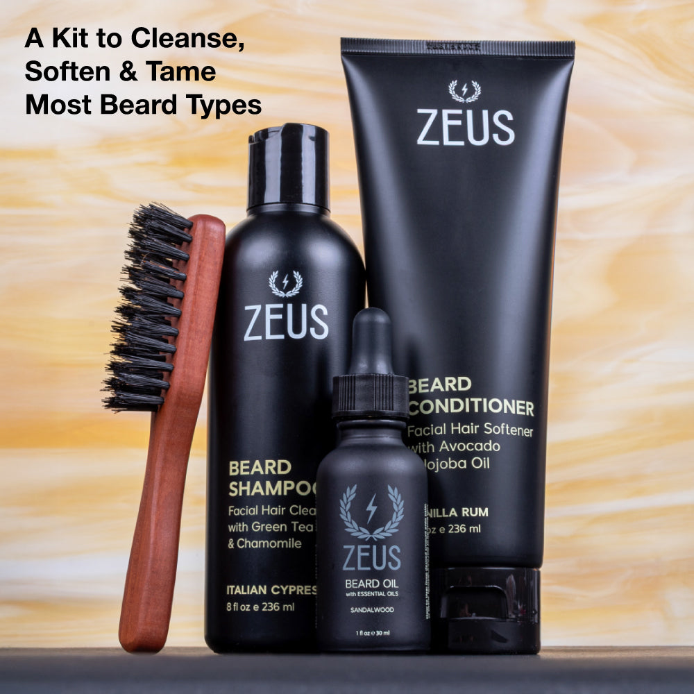 Zeus Deluxe Beard Care Kit, Regular Oil | Zeus