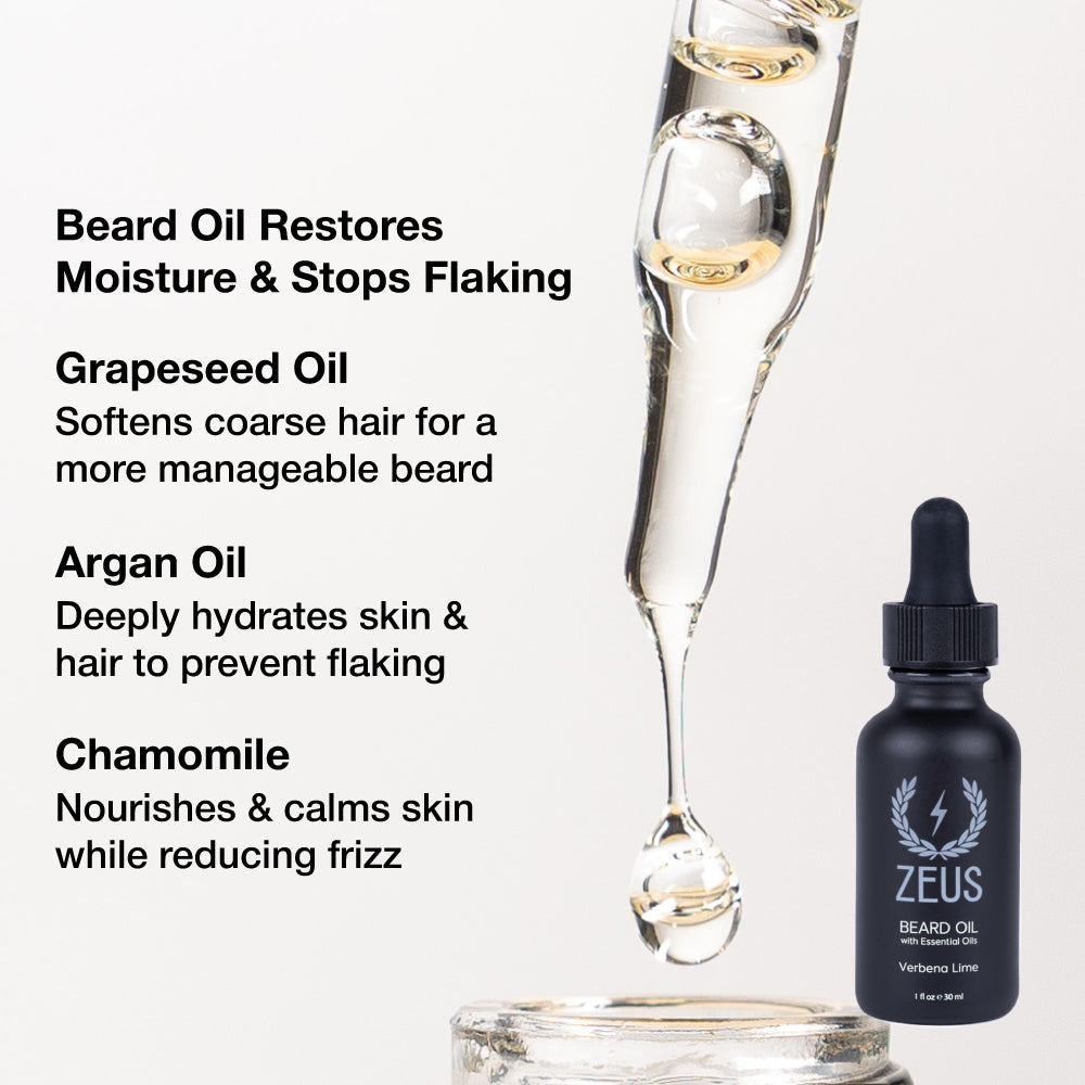 Zeus Deluxe Beard Care Kit, Regular Oil | Zeus