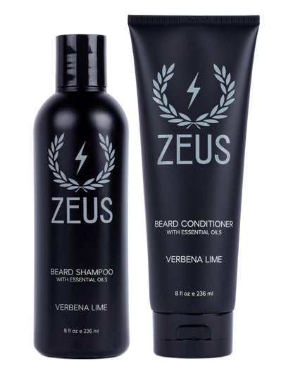 ZEUS Beard Wash Set for Men, Beard Shampoo & Conditioner