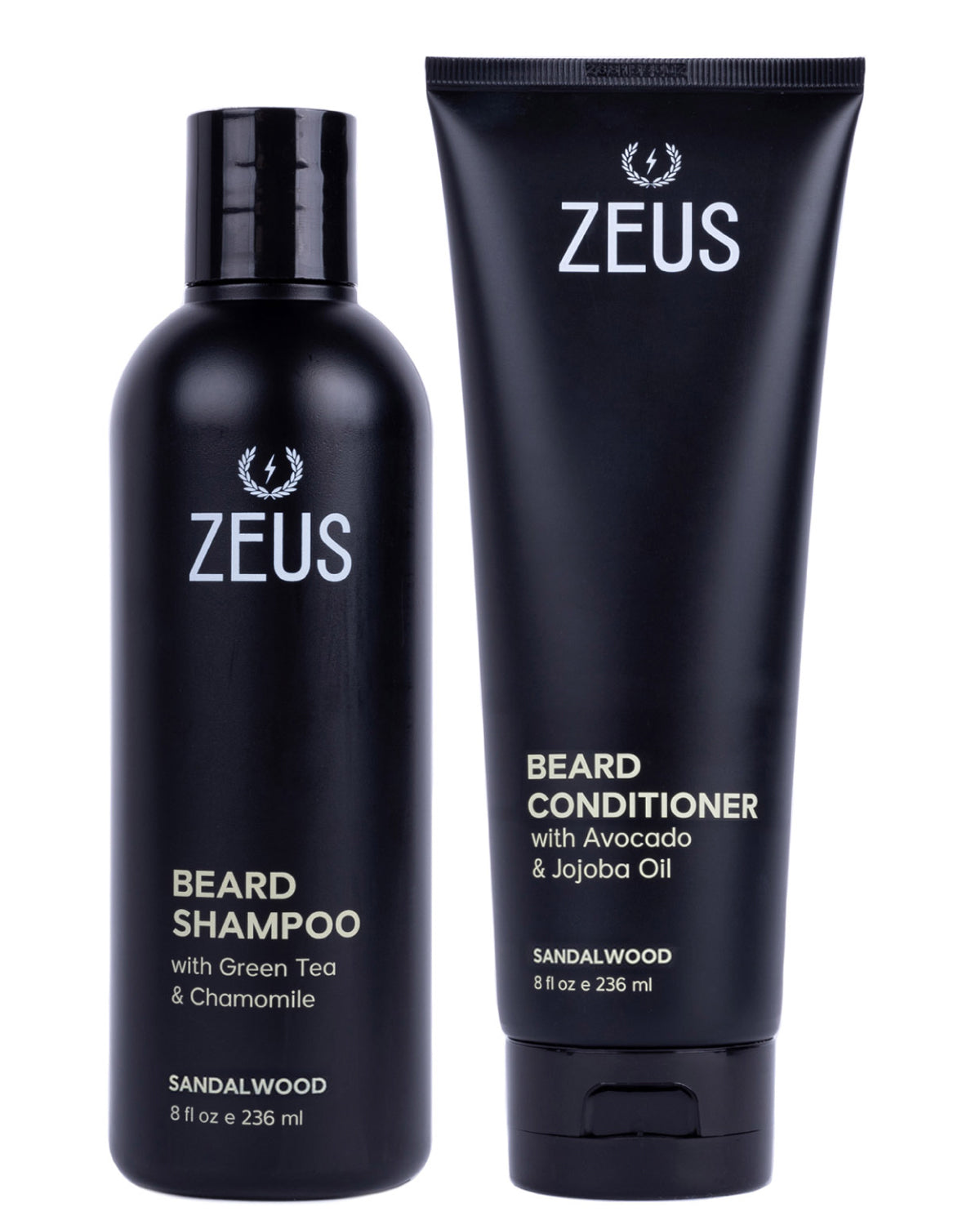 ZEUS Beard Wash Set for Men, Beard Shampoo & Conditioner