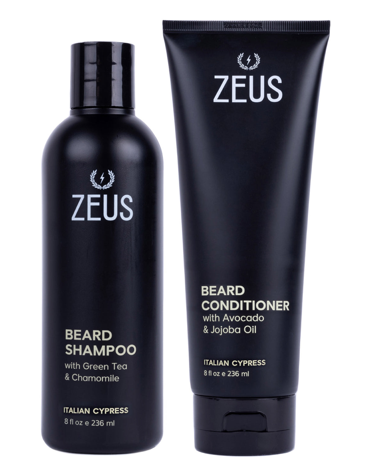 ZEUS Beard Wash Set for Men, Beard Shampoo & Conditioner