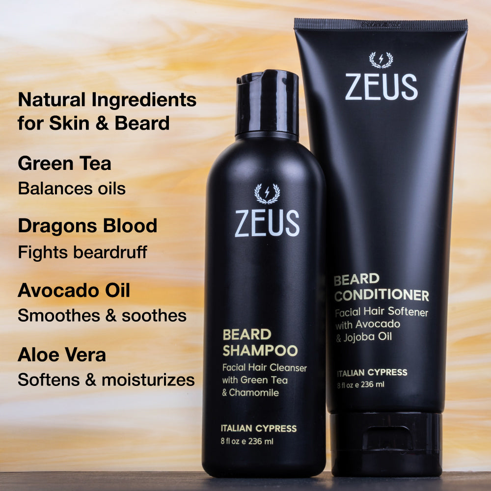 Beard Shampoo and Conditioner Set, 8 fl oz | Zeus