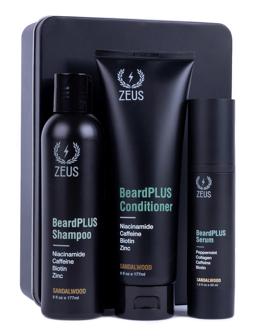 ZEUS BeardPLUS Beard Growth 3-Piece Set for Men to Stimulate Hair Growth