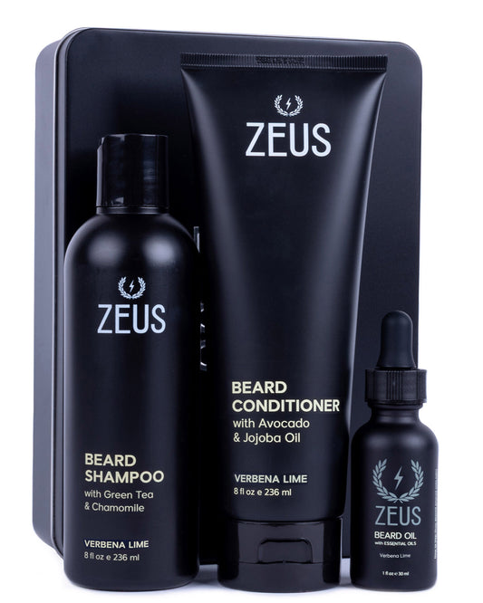 ZEUS Starter Beard Wash & Natural Oil Kit for Men