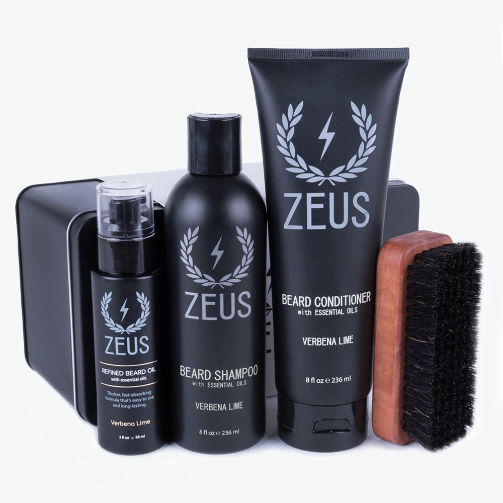 Zeus Deluxe Beard Care Kit, Refined Oil