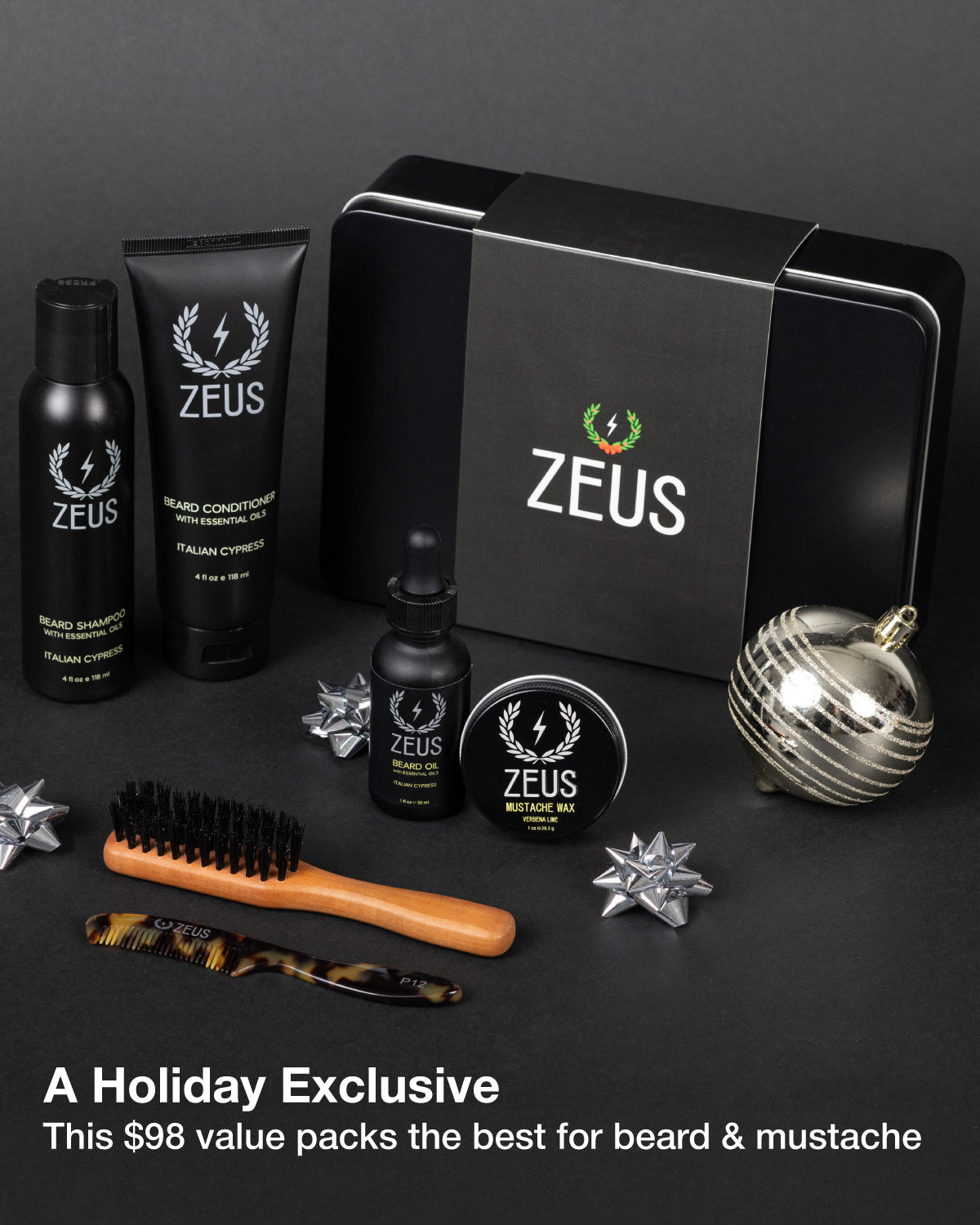 Zeus Exclusive Holiday Beard & Mustache Care Gift Set