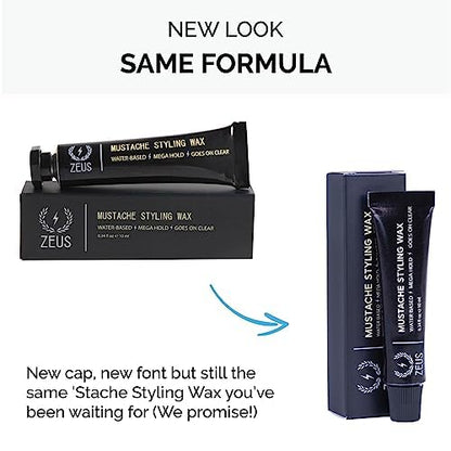 Zeus Mustache Styling Wax, Mega Hold - 3 Pack