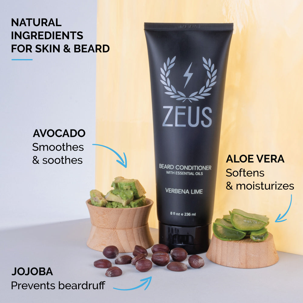 Zeus Beard Conditioner and Softener, cruelty free, paraben free, sulfate free, made in the USA