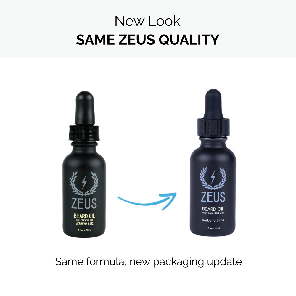 Zeus Beard Oil, new packaging, same formula