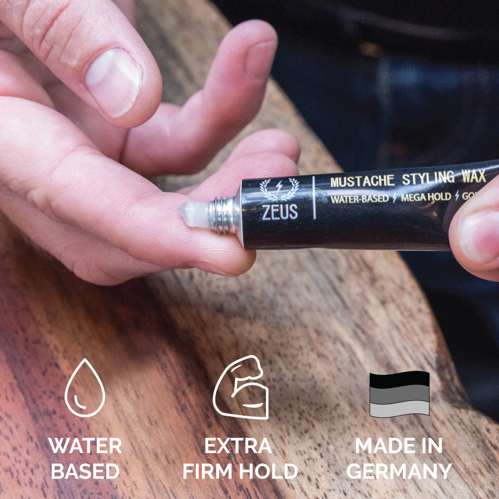 Zeus Mustache Styling Wax, Mega Hold Zeus