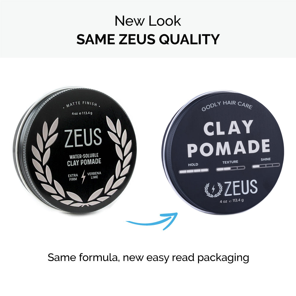 Zeus Clay Pomade, Extra Firm, Verbena Lime