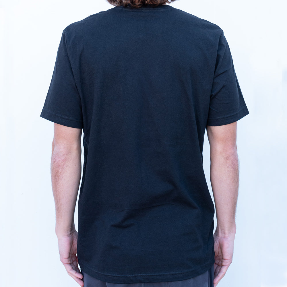 Skull Embroidered Pocket Tee, Black