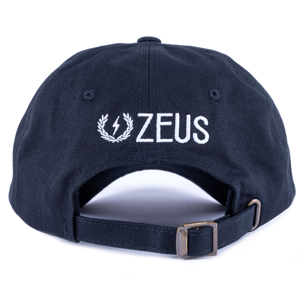 Zeus Skull Embroidered Dad Hat, Black
