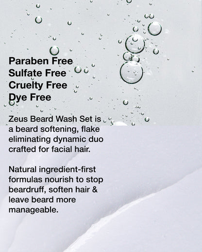 ZEUS Beard Wash Set for Men, Beard Shampoo & Conditioner