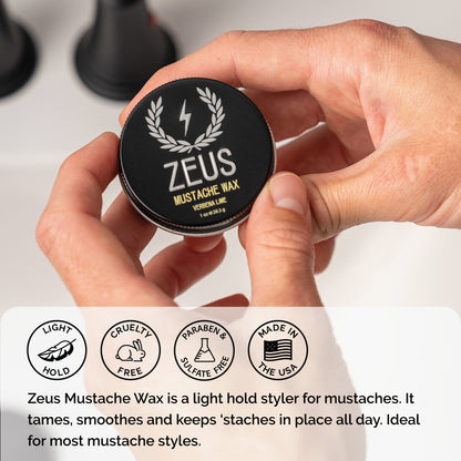Light hold mustache wax is made in USA