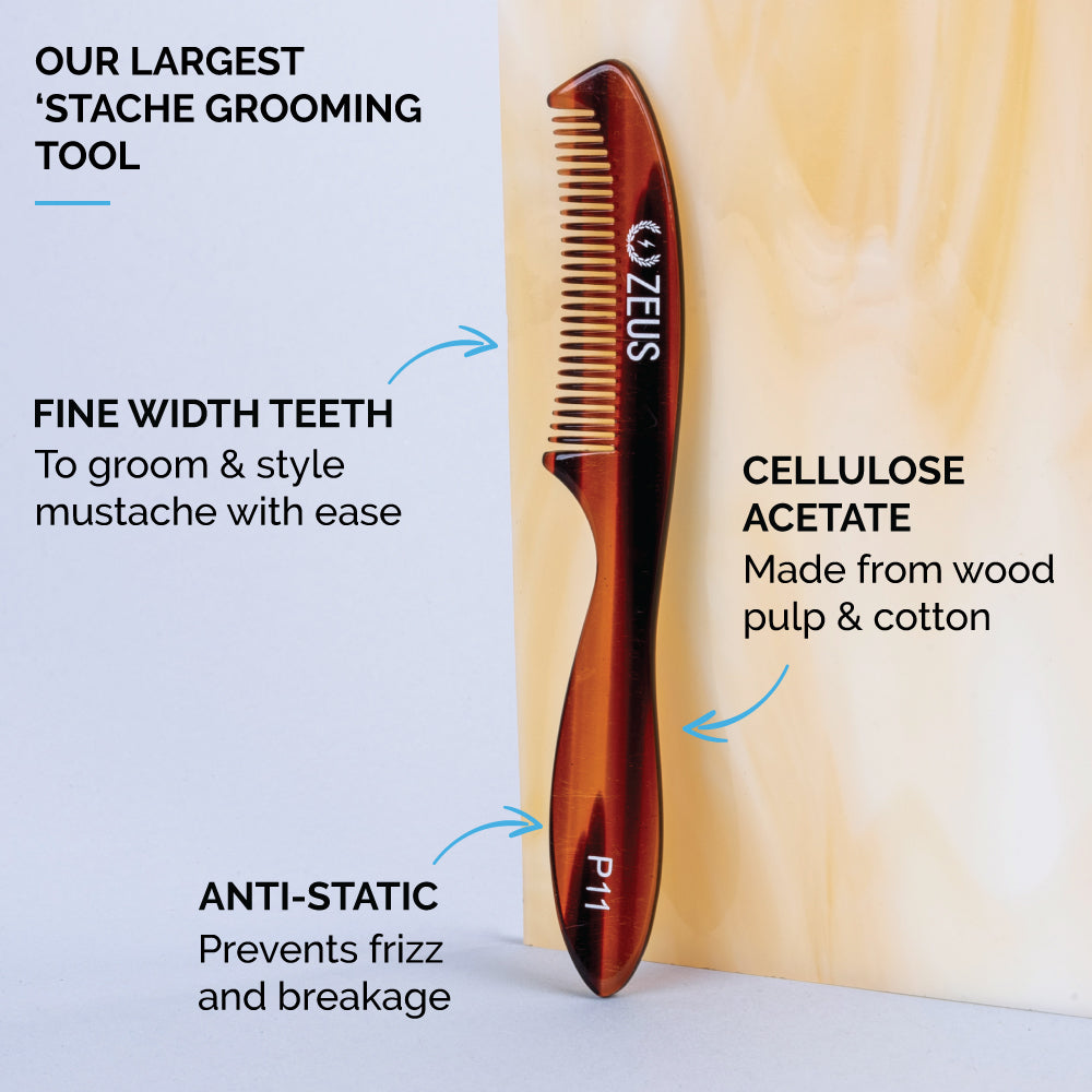 Long mustache comb features