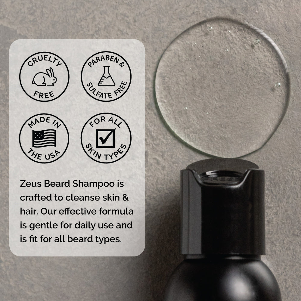 Zeus Beard Shampoo Italian Cypress is made in USA