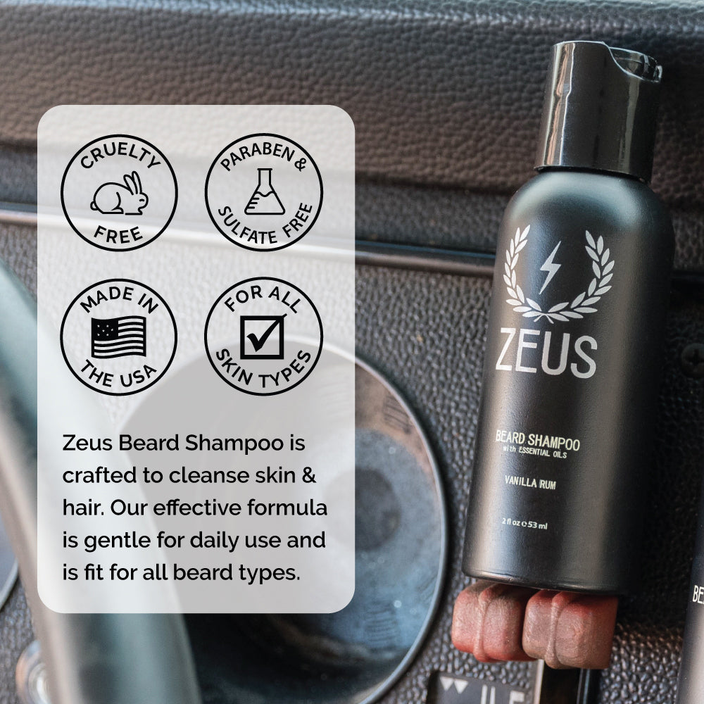 Zeus Beard Shampoo Travel Size made in USA