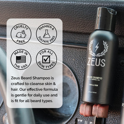 Zeus Beard Shampoo Travel Size made in USA
