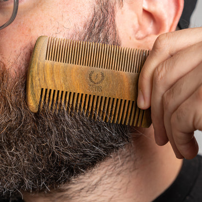 Zeus Double Side Sandalwood Beard Comb Use