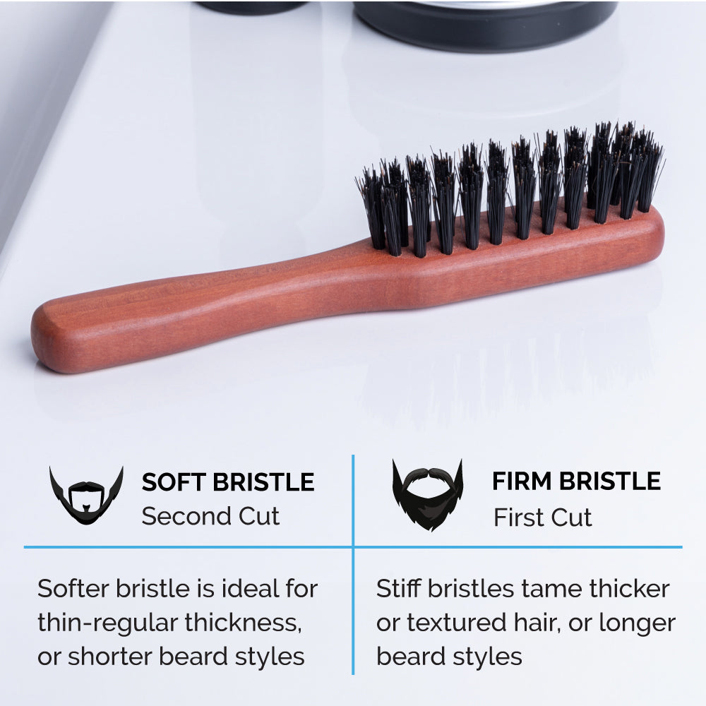 Zeus handle beard brush-soft vs firm bristle