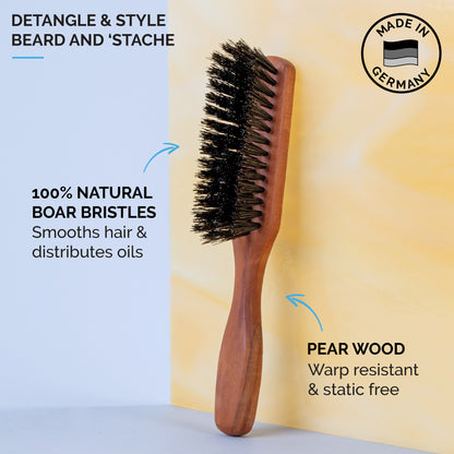 Zeus large handle beard brush features