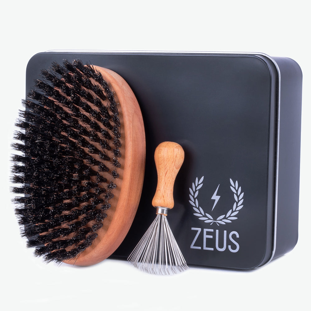 Zeus Military Beard Brush Rake Set