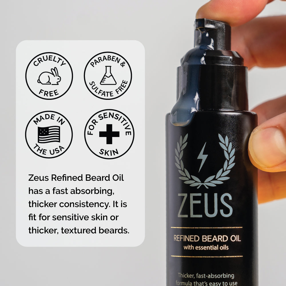 Zeus Refined Beard Oil made in usa