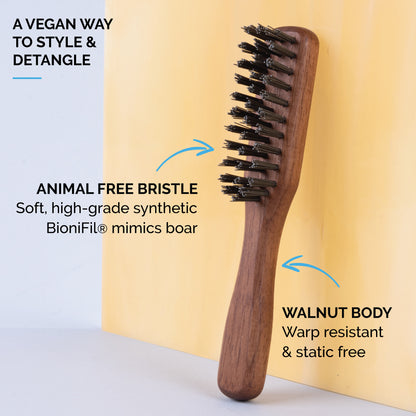 Zeus vegan handle beard brush features